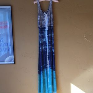 Venus Blue Grey Aqua Maxi Dress Size Small